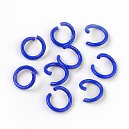Iron Jump Rings, Open Jump Rings, Royal Blue, 17 Gauge, 8~8.5x1.2mm, Inner Diameter: 5~6mm(IFIN-F149-F04)