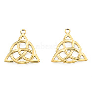 Ion Plating(IP) 201 Stainless Steel Pendants, Trinity Knot, Real 18K Gold Plated, 27x25.5x2.5mm, Hole: 2.5mm(STAS-N098-263LG)