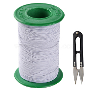 DIY Jewelry Kit, Including 1 Roll White Cotton Stretch Threads, Scissors, White, 0.5mm, about 240m/roll(DIY-GF0004-43B)