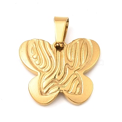 Ion Plating(IP) 304 Stainless Steel Pendants, Butterfly Charm, Golden, 14x16x2mm, Hole: 6x3mm(STAS-H182-07G)
