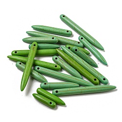 20Pcs Synthetic Turquoise Graduated Spike Beads, Tusk, Dyed, Top Drilled, 20~49x4.5~5, Hole: 1.2mm(G-TA0001-44)