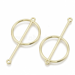 Alloy Links connectors, Round Fan, Light Gold, 48x25x2mm, Hole: 1.6mm(X-PALLOY-S132-041)
