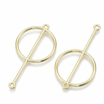 Alloy Links connectors, Round Fan, Light Gold, 48x25x2mm, Hole: 1.6mm