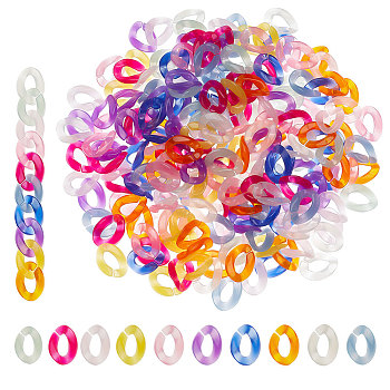 400Pcs 10 Colors Acrylic Linking Rings, Quick Link Connector, Twisted Oval, for Curb Chain Making, Mixed Color, 22x16.5x5mm, Inner Diameter: 12x6mm, 40pcs/color