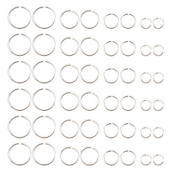 80Pcs 4 Size 925 Sterling Silver Open Jump Rings, Silver, 3~6x0.5mm, Inner Diameter: 2~5mm, 20Pcs/style
