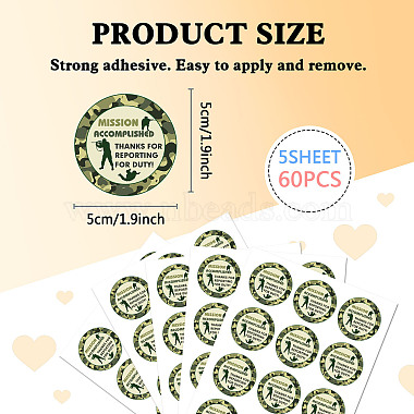 5 Sheets Round Dot PVC Waterproof Decorative Sticker Labels(DIY-WH0481-12)-2
