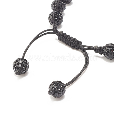 Bracelet de perles tressées en strass boule scintillante pour femme(BJEW-JB07703-05)-5