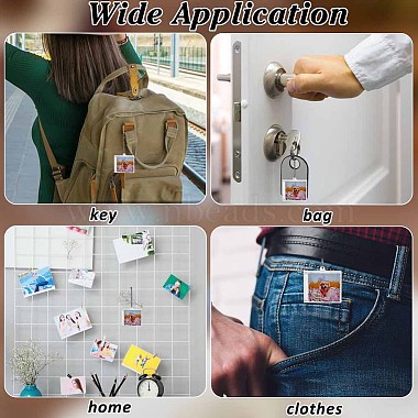12 Sets Plastic CD Photo Frame Keychain Kits(AJEW-DR0002-05)-5