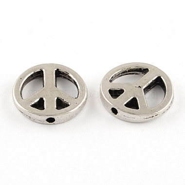 13mm Peace Sign Alloy Beads