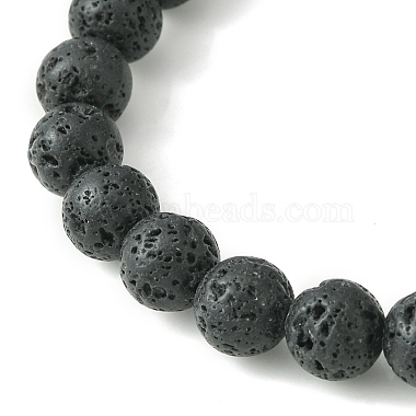 bracelets extensibles en perles de pierres précieuses naturelles et synthétiques avec breloques en alliage(BJEW-JB09444)-5
