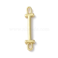 Rack Plating Brass Connector Charms, Cadmium Free & Lead Free, Long-Lasting Plated, Real 18K Gold Plated, Letter I, 22.5x4.5x1.5mm, Hole: 3x0.8mm(KK-P245-07G-I)