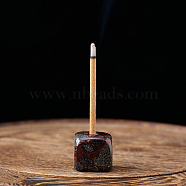 Natural Dragon Blood Incense Burners, Sqaure Incense Holders, Home Office Teahouse Zen Buddhist Supplies, 15~20mm(INBU-PW0001-17O)