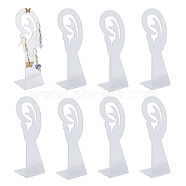 Ear Shape Transparent Acrylic Earring Display Stands, Tabletop Earring Stud Organizer Holder, Clear, 3.05x2.9x10cm, Hole: 2.5mm(EDIS-WH0022-05B)