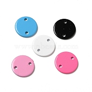 Spray Painted 201 Stainless Steel Connector Charms, Flat Round, Mixed Color, 10x1mm, Hole: 1mm(STAS-I672-23)