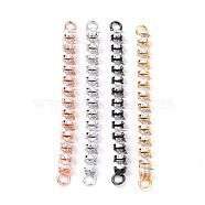 Brass Clear Teardrop Cubic Zirconia Links Connectors, Long-Lasting Plated, Rectangle, Mixed Color, 58x3.5~5x3mm, Hole: 2.5mm(ZIRC-G170-20)