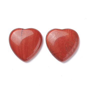 Natural Red Jasper Cabochons, Heart, 29~30x29~30x6~8mm