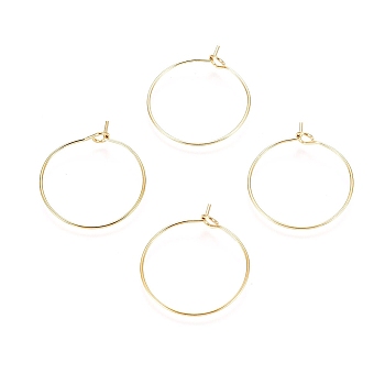 Ion Plating(IP) 316L Surgical Stainless Steel Hoop Earring Findings, Wine Glass Charms Findings, Golden, 35x0.8mm, 20 Gauge