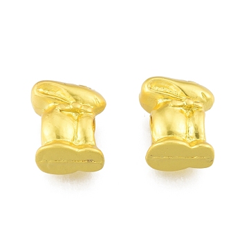 Alloy European Beads, Large Hole Beads, Matte Style, Hippo, Matte Gold Color, 12.5x11x8mm, Hole: 5mm