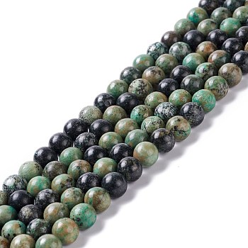 Natural Green Line Jaspe Beads Strands, Round, 8mm, Hole: 1.2mm, about 48~49pcs/strand, 15.67~15.94 inch(39.8~40.5cm)