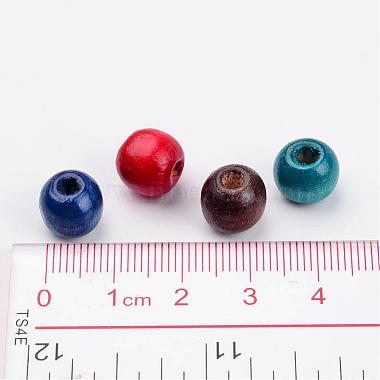 Perles rondes en bois naturel(X-W2BPN011)-4