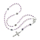 collier de perles de chapelet en perles de verre(NJEW-TA00082-03)-1