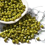 Picasso Baking Paint Glass Seed Beads, Bicone, Goldenrod, 4.5x4mm, Hole: 1.1mm, about 142pcs/10g(X1-SEED-A032-02A-10)
