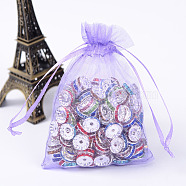 Organza Gift Bags with Drawstring, Jewelry Pouches, Wedding Party Christmas Favor Gift Bags, Medium Purple, 12x9cm(X1-OP-R016-9x12cm-06)