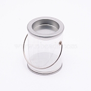 PVC Portable Visual Cylinder, with Tinplate Lid and Handle, Column, Clear, 2-1/8x2-5/8 inch(5.3x6.8cm)(CON-WH0080-15)