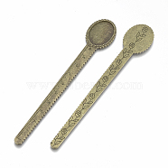 Tibetan Style Alloy Cabochon Setting, Cadmium Free & Lead Free, Ruler/Bookmarks, Antique Bronze, Tray: 25x18mm, 135x23x2mm, about 75pcs/1000g(TIBE-R001-01AB)