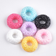 Resin Decoden Cabochons, Donut, Imitation Food, Mixed Color, 16x5.5mm(X-CRES-T010-39)