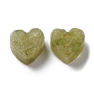 Natural Peridot Cabochons, Heart, 6~7x6~6.5x3mm(G-F751-C03-01)