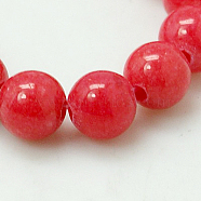 Natural Mashan Jade Round Beads Strands, Dyed, Crimson, 10mm, Hole: 1mm, about 41pcs/strand, 15.7 inch(G-D263-10mm-XS16)