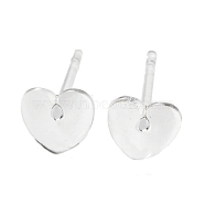 Resin Stud Earring Findings, Heart, Clear, 6x5.5mm, Pin: 0.8mm(X1-FIND-H046-07)