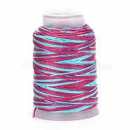 5 Rolls 12-Ply Segment Dyed Polyester Cords, Milan Cord, Round, Camellia, 0.4mm, about 71.08 Yards(65m)/Roll(WCOR-P001-01B-06)