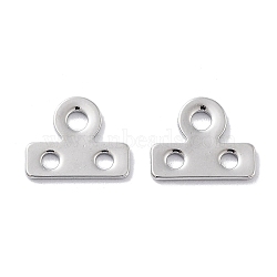 Brass Multi-Strands Links, Clip Shape, 3-Hole, Real Platinum Plated, 7x9x1mm, Hole: 1.4 and 1.6mm(KK-B082-18P)