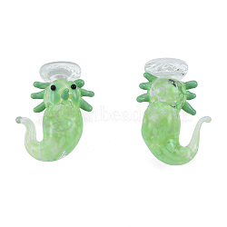 Handmade Bumpy Lampwork Beads, No Hole, Mermaid, Medium Sea Green, 27~29x22~26x14~16mm(LAMP-N029-022B)