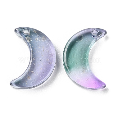 Medium Aquamarine Moon Glass Beads