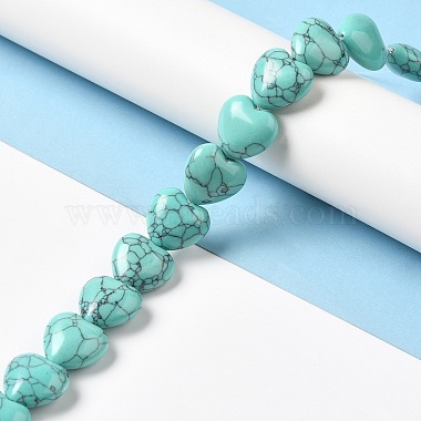 hilos de perlas sintéticas teñidas de turquesa(G-K335-01H)-4