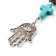 Natural Lava Rock Beads and Synthetic Turquoise beads Keychain(KEYC-JKC00267-03)-3