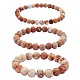 Ensemble de bracelets extensibles en perles rondes en jaspe impérial naturel de taille 3 pièces 3(BJEW-SW00064-29)-1