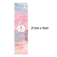 Starry Sky Theeme Handmade Soap Paper Tag, Both Sides Coated Art Paper Tape with Tectorial Membrane, for Soap Packaging, Rectangle with Word Natural HANDMADE May you come into a good fortune!, Pink, 210x50mm(DIY-WH0243-377)