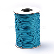 Braided Korean Waxed Polyester Cords, Deep Sky Blue, 0.8mm, about 87.48 yards(80m)/roll(YC-T002-0.8mm-130)