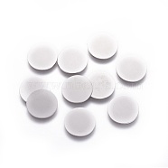 316 Surgical Stainless Steel Cabochons, Flat Round, Stainless Steel Color, 12x0.5mm(STAS-I118-13P-02)
