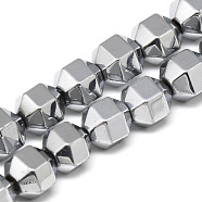Electroplate Non-magnetic Synthetic Hematite Beads Strands, Lantern, Platinum Plated, 7.5x8x7mm, Hole: 1mm, about 51pcs/strand, 15.7 inch(G-T061-31A)