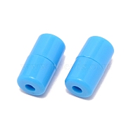 Plastic Screw Clasps, for Shoelace Buckles, Column, Deep Sky Blue, 18x9.5mm, Hole: 3mm(FIND-WH0001-49A)