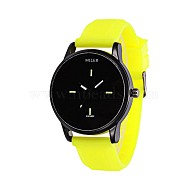 Fashionable Women's Alloy Silicone Quartz Wristwatches, Yellow, 255x20mm, Watch Head: 53x48x12mm(WACH-L025-02A)