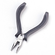 45# Carbon Steel Jewelry Pliers, Chain Nose Pliers, Wire Cutter, Ferronickel, Black, 126x85.5x17.5mm(PT-L007-35F)