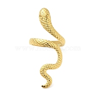 304 Stainless Steel Open Cuff Rings, Snake, Golden, US Size 8 1/2(18.5mm)(RJEW-K245-60G)