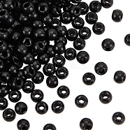 Glass Beads, Rondelle, Black, 6.3x5mm, Hole: 2.5mm(GLAA-WH0036-09A)