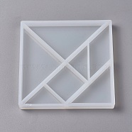 DIY Silicone Molds, Resin Casting Molds, For UV Resin, Epoxy Resin Jewelry Making, DIY Resin Bangle Jewelry Making, Square, White, 11.6x11.5x1.3cm(AJEW-F030-12)